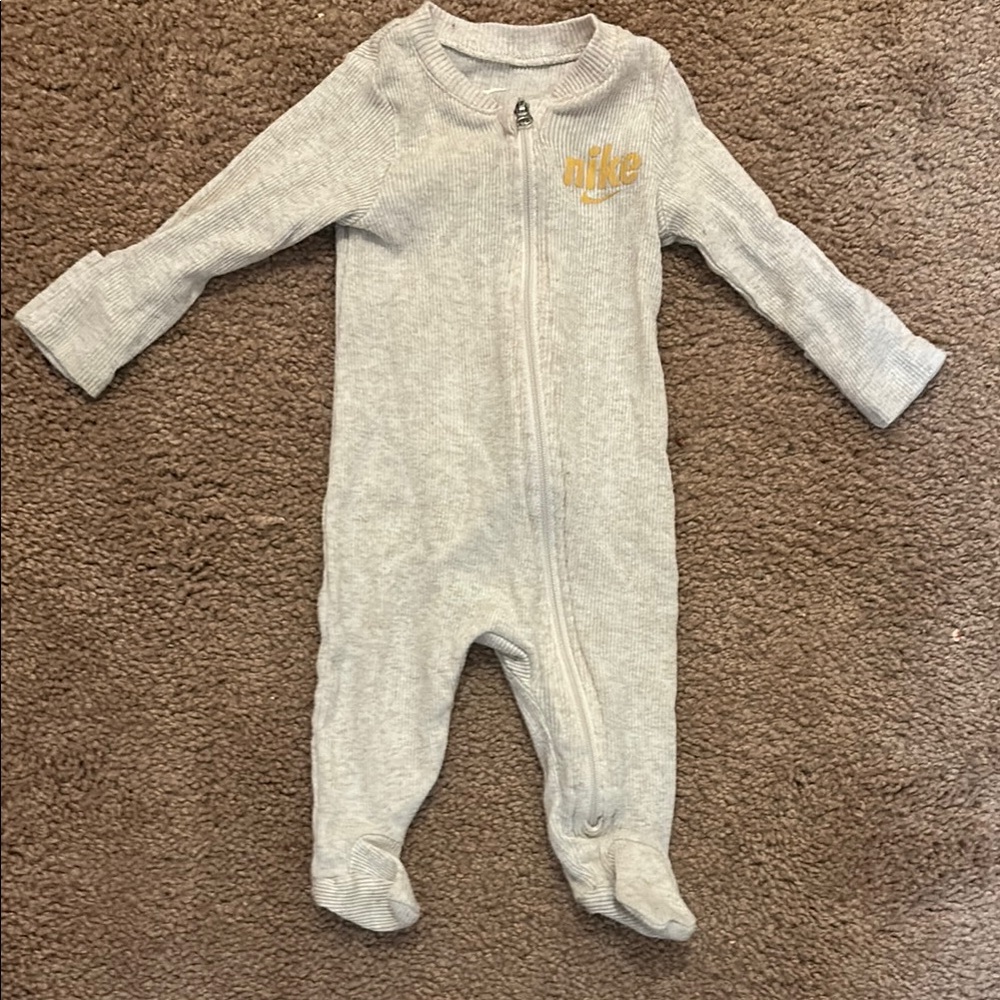 Nike Gray Cozy Footie One Piece